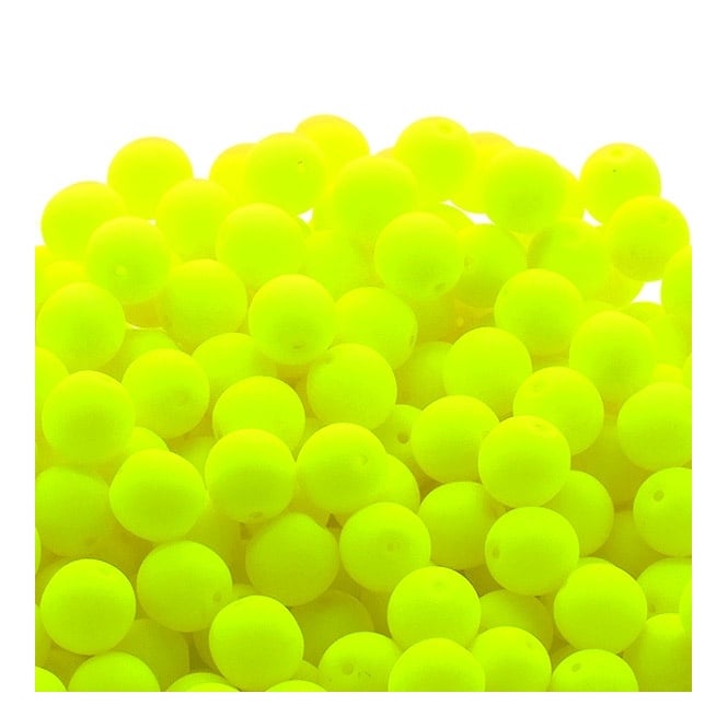 Neon Beads Round Czech Glass 4mm - Yellow - 50pcs