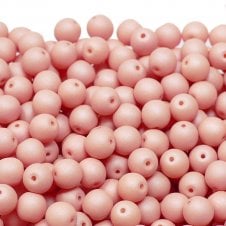 Neon Beads Round Czech Glass 6mm - Peach - 25pk