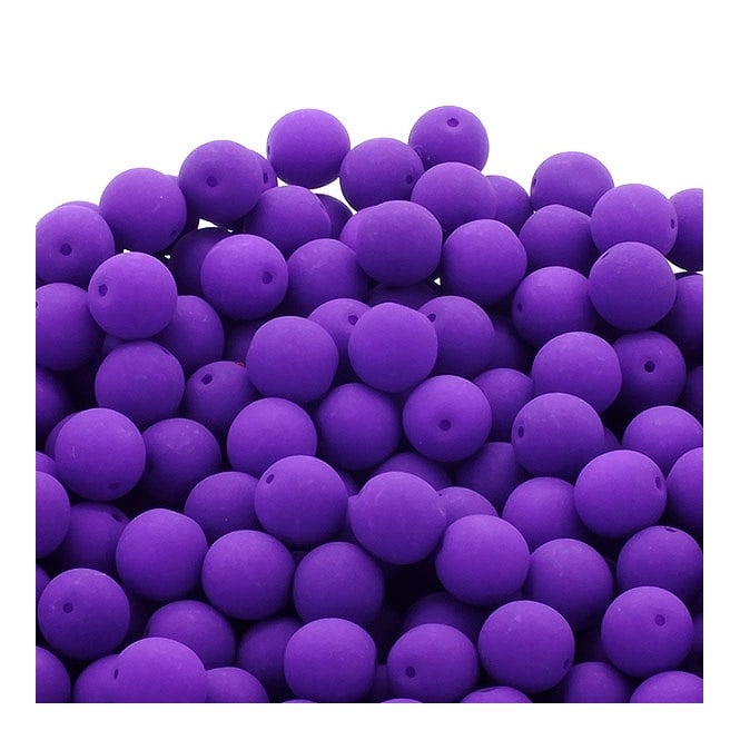 Neon Beads Round Czech Glass 6mm - Purple - 25pk
