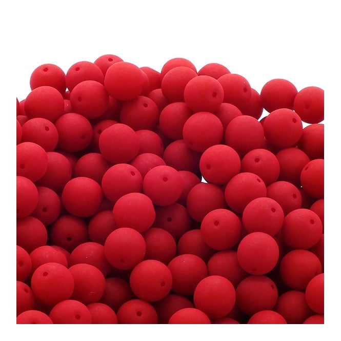 Neon Beads Round Czech Glass 6mm - Red - 25pk