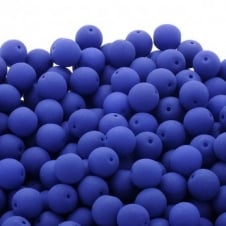 Neon Beads Round Czech Glass 8mm - Dark Blue - 25pk