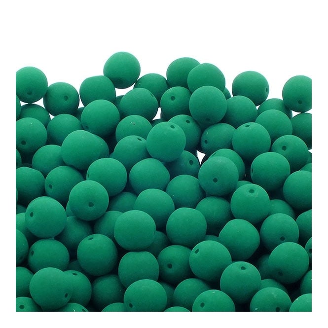 Neon Beads Round Czech Glass 8mm - Emerald - 25pk