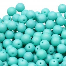 Neon Beads Round Czech Glass 8mm - Mint - 25pk