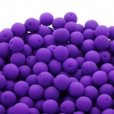 Neon Beads Round Czech Glass 8mm - Purple - 25pk