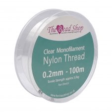 Nylon/Monofilament Beading Thread 0.2mm - Clear - 100 Metre Roll