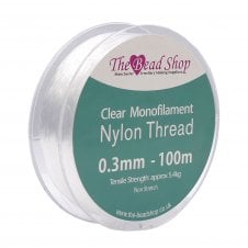Nylon/Monofilament Beading Thread 0.3mm - Clear - 100 Metre Roll