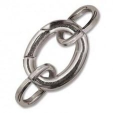 Oval Clasp With 2 Jump Rings 20x15mm - Silver Plated - 1pk