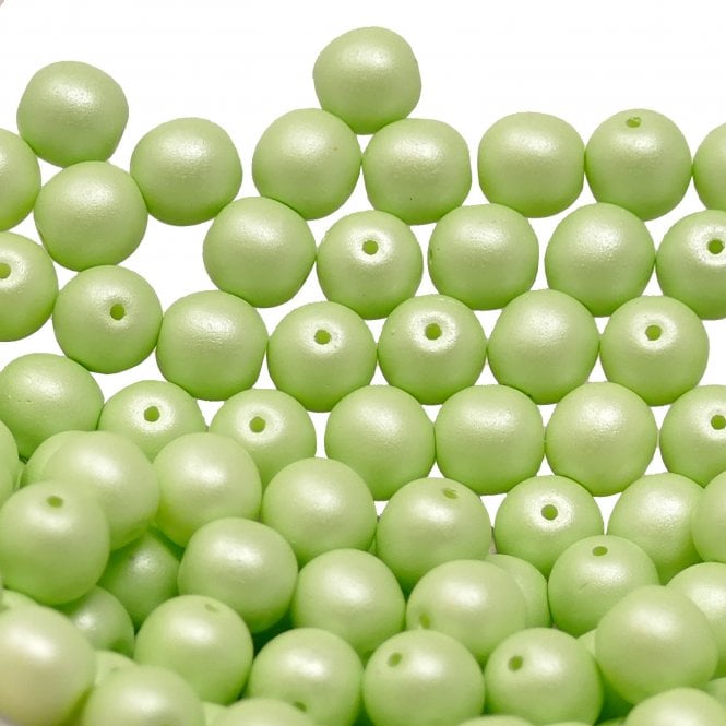 Pastel Beads Czech Round Glass 4mm - Honeydew Green - 50pk
