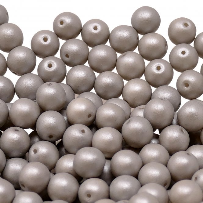 Pastel Beads Czech Round Glass 4mm - Owl Grey - 50pk