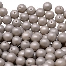 Pastel Beads Czech Round Glass 6mm - Owl Grey - 25pk