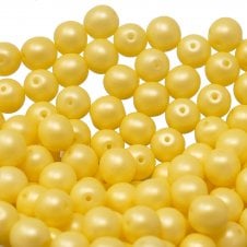Pastel Beads Czech Round Glass 8mm - Lemon Sorbet - 25pk
