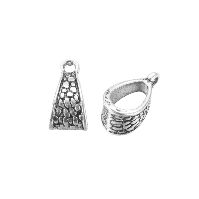 Pendant Bail & Loop Tibetan Style 14x7mm - Antique Silver - 10pcs