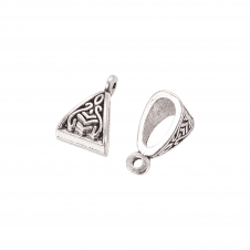 Pendant Bail & Loop Tibetan Style 15x10mm - Antique Silver - 10pcs
