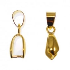 Pinch Bail Pendant & Loop 19x7mm - Gold Plated - 2pk