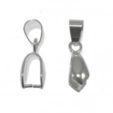 Pinch Bail Pendant & Loop 24x9mm - Platinum Plated - 5pcs