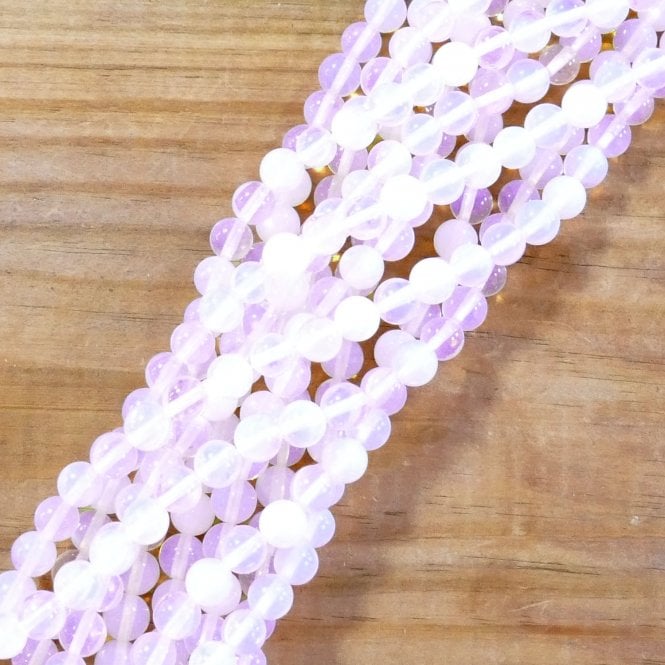 Pink Opal Quartz Round Semi Precious Stones 8mm - 39cm String