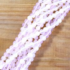 Pink Opal Quartz Round Semi Precious Stones 8mm - 39cm String