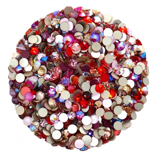 Pink/Red - SS30 (6.4mm)  Flatback Crystals Non-Hotfix 2088 - 25pcs
