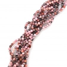 Pink Zebra Jasper Semi Precious Stones 4mm - 39cm String