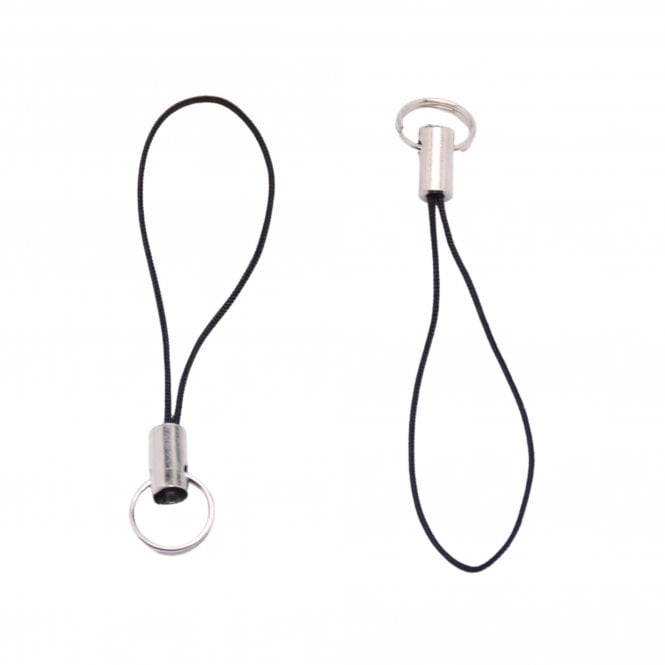 Polyester Cord Phone Straps 56mm - Black - 10pcs