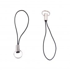 Polyester Cord Phone Straps 56mm - Black - 10pcs
