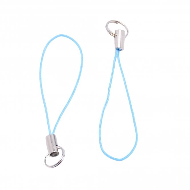  Polyester Cord Phone Straps 56mm - Blue - 10pcs