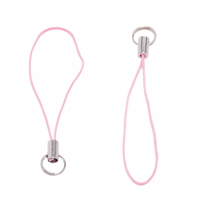 Polyester Cord Phone Straps 56mm - Pink - 10pcs