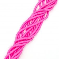 Polymer Clay Heishi Beads 6mm - Flat Round Disc - Bright Pink  - 1 String (400pcs approx)