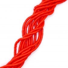 Polymer Clay Heishi Beads 6mm - Flat Round Disc - Coral Red  - 1 String (400pcs approx)