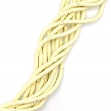 Polymer Clay Heishi Beads 6mm - Flat Round Disc - Cream  - 1 String (400pcs approx)