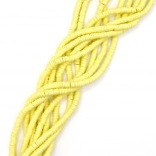 Polymer Clay Heishi Beads 6mm - Flat Round Disc - Lemon  - 1 String (400pcs approx)