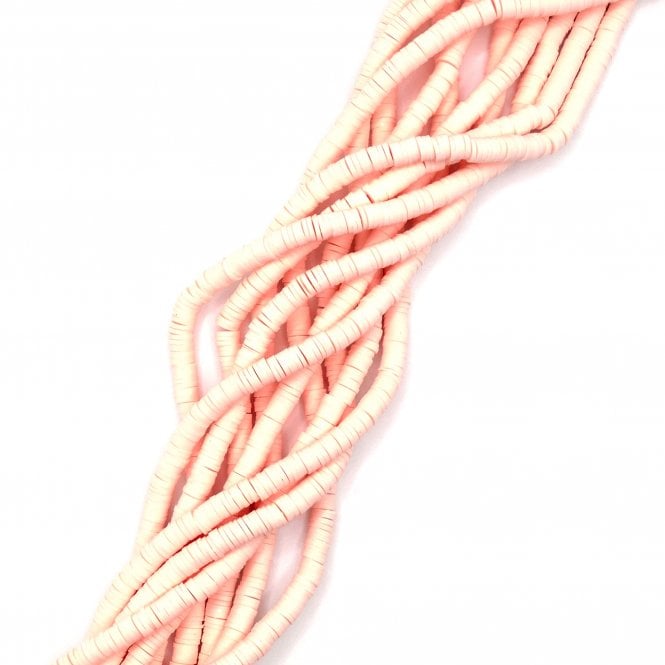 Polymer Clay Heishi Beads 6mm - Flat Round Disc - Pale Pink  - 1 String (400pcs approx)