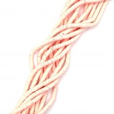 Polymer Clay Heishi Beads 6mm - Flat Round Disc - Pale Pink  - 1 String (400pcs approx)