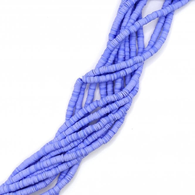 Polymer Clay Heishi Beads 6mm - Flat Round Disc - Periwinkle - 1 String (400pcs approx)
