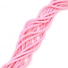 Polymer Clay Heishi Beads 6mm - Flat Round Disc - Pink  - 1 String (400pcs approx)