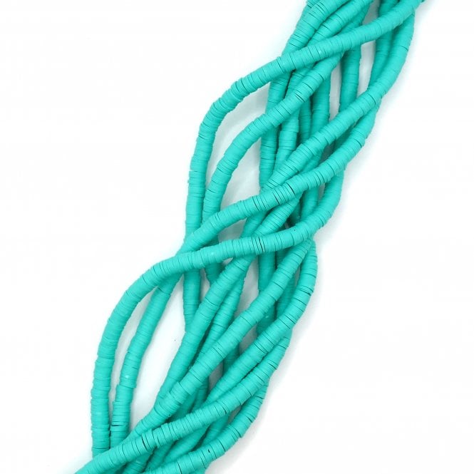 Polymer Clay Heishi Beads 6mm - Flat Round Disc - Turquoise - 1 String (400pcs approx)
