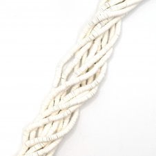 Polymer Clay Heishi Beads 6mm - Flat Round Disc - White - 1 String (400pcs approx)