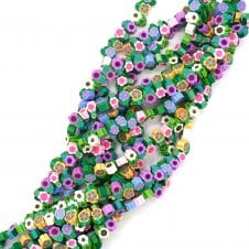 Polymer Clay Summer Flowers 9x7mm Bead Mix - Multicoloured - 1 String