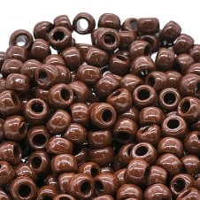Pony Beads Plastic Barrel 6x8mm - Chocolate - 100pk