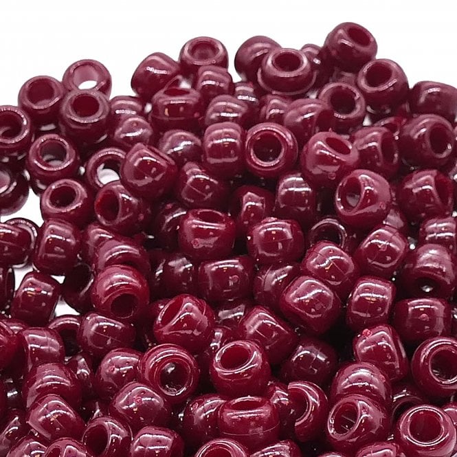 Pony Beads Plastic Barrel 6x8mm - Cranberry - 100pk