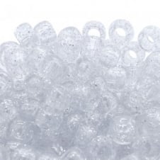 Pony Beads Plastic Barrel 6x8mm - Glitter Silver - 100pk