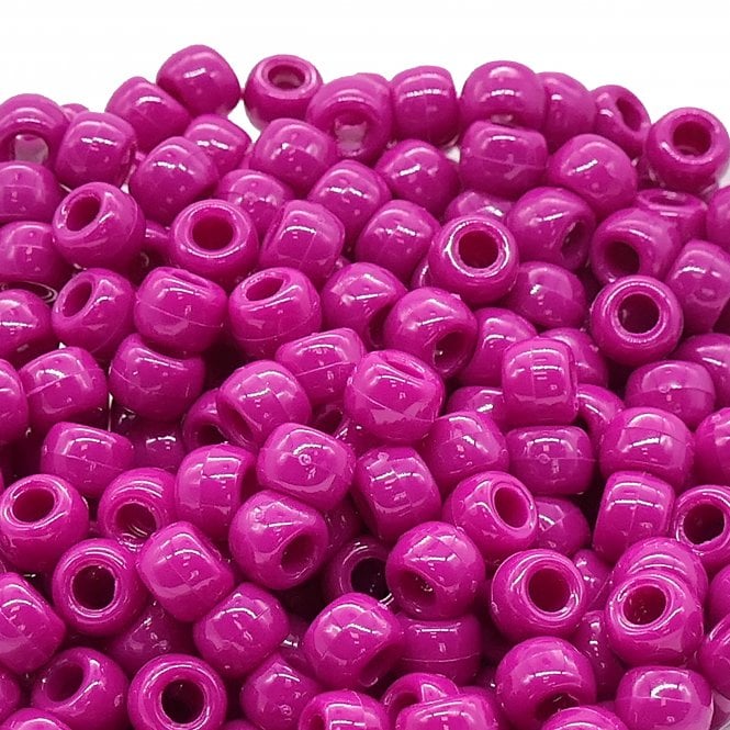 Pony Beads Plastic Barrel 6x8mm - Mulberry - 100pk