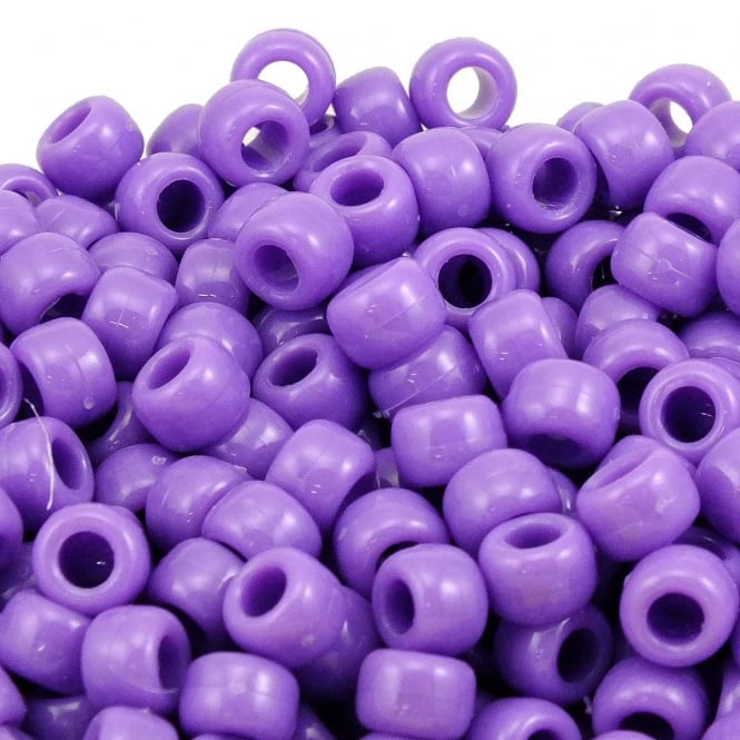 Pony Beads Plastic Barrel 6x8mm - Opaque Lilac - 100pk