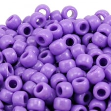 Pony Beads Plastic Barrel 6x8mm - Opaque Lilac - 100pk