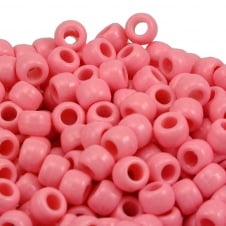 Pony Beads Plastic Barrel 6x8mm - Opaque Pale Pink - 100pk