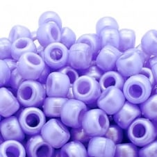 Pony Beads Plastic Barrel 6x8mm - Pearl Lilac - 100pk