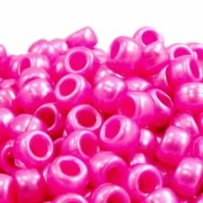 Pony Beads Plastic Barrel 6x8mm - Pearl Pink - 100pk