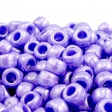 Pony Beads Plastic Barrel 6x8mm - Pearl Purple - 100pk