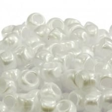 Pony Beads Plastic Barrel 6x8mm - Pearl White - 100pk