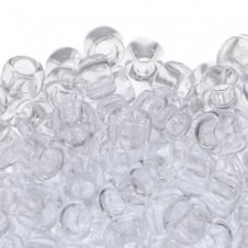 Pony Beads Plastic Barrel 6x8mm - Transparent Clear - 100pk